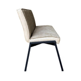 Eetkamerbank - Beige - Leer - 155 cm - Industrieel