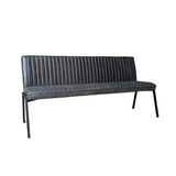Eetkamerbank - Antraciet - Eco-leer - 185 cm - Industrieel