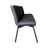 Eetkamerbank - Antraciet - Eco-leer - 185 cm - Industrieel