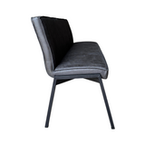 Eetkamerbank - Antraciet - Eco-leer - 185 cm - Industrieel