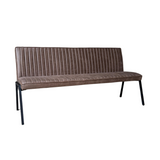 Eetkamerbank - Bruin - Eco-leer - 185 cm - Industrieel