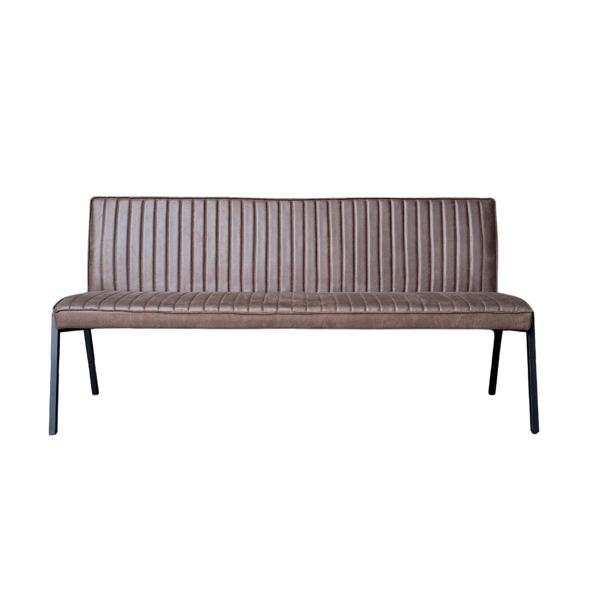 Eetkamerbank - Bruin - Eco-leer - 185 cm - Industrieel