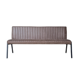 Eetkamerbank - Bruin - Eco-leer - 185 cm - Industrieel