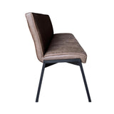 Eetkamerbank - Bruin - Eco-leer - 185 cm - Industrieel