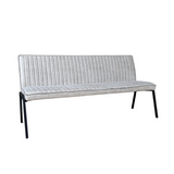 Eetkamerbank - Beige - Leer - 155 cm - Industrieel