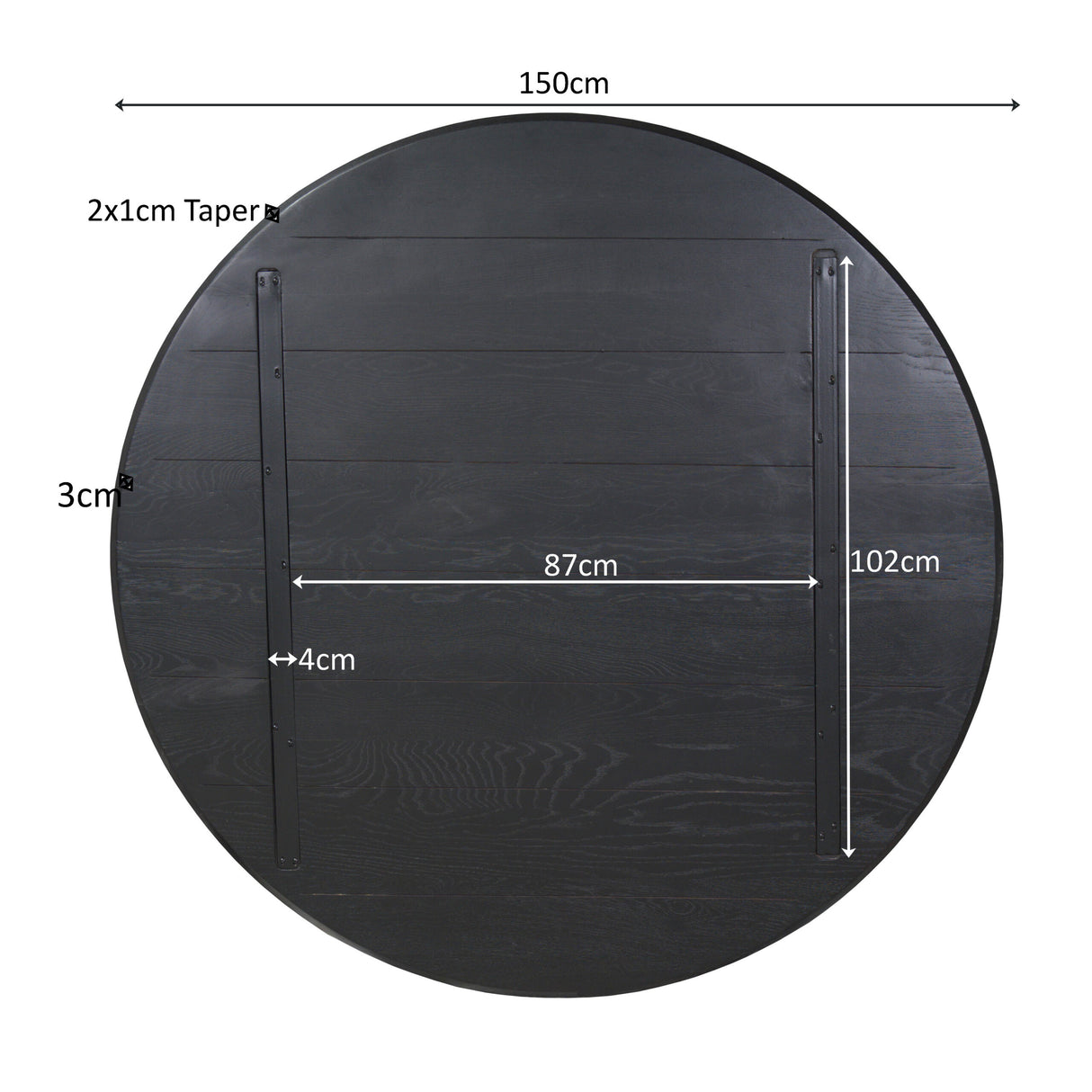 Eiken Blad Ferris 150 cm Zwart