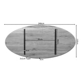 Eiken Blad Ferris Ovaal 240 cm Naturel
