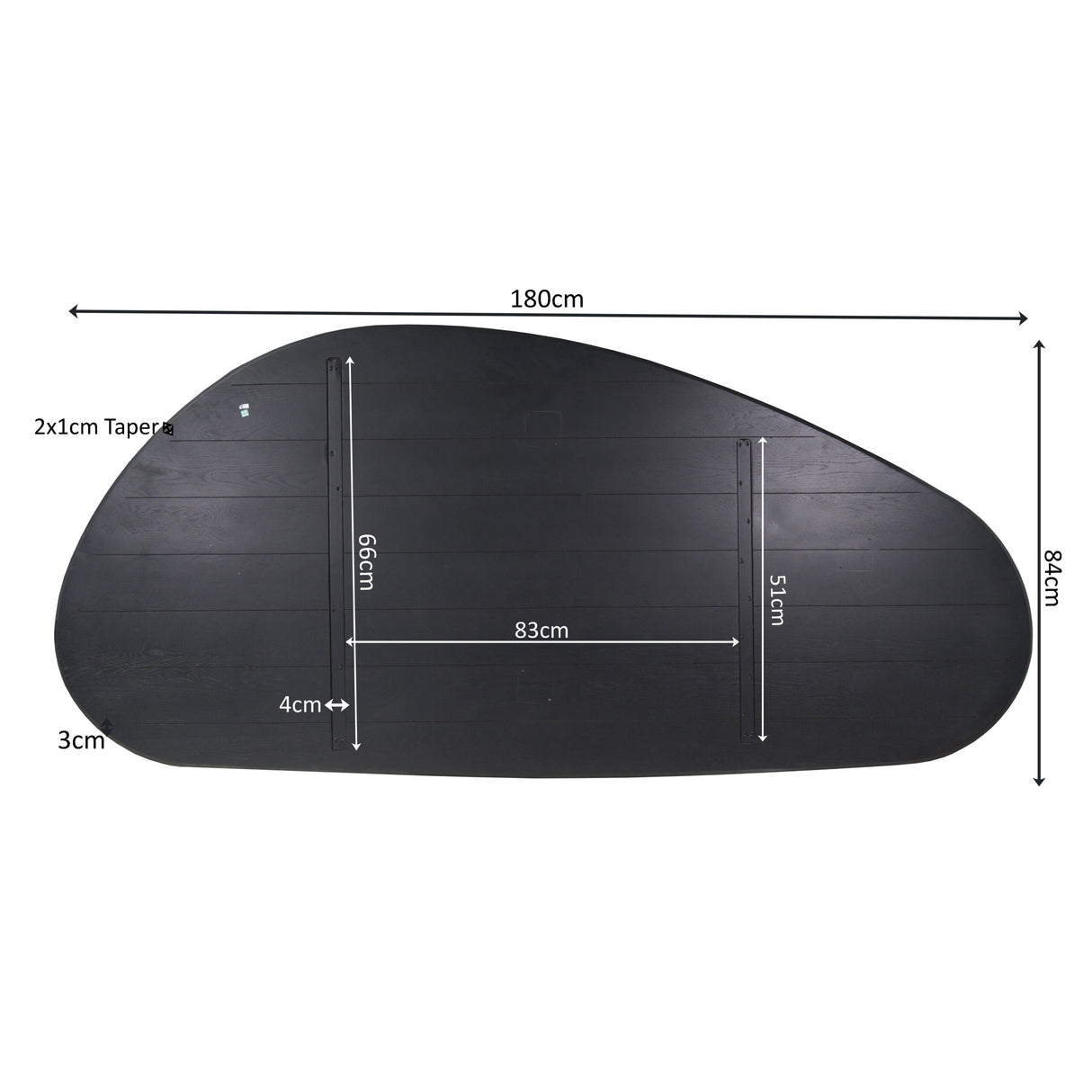 Eiken Blad Cloud 180 cm Zwart