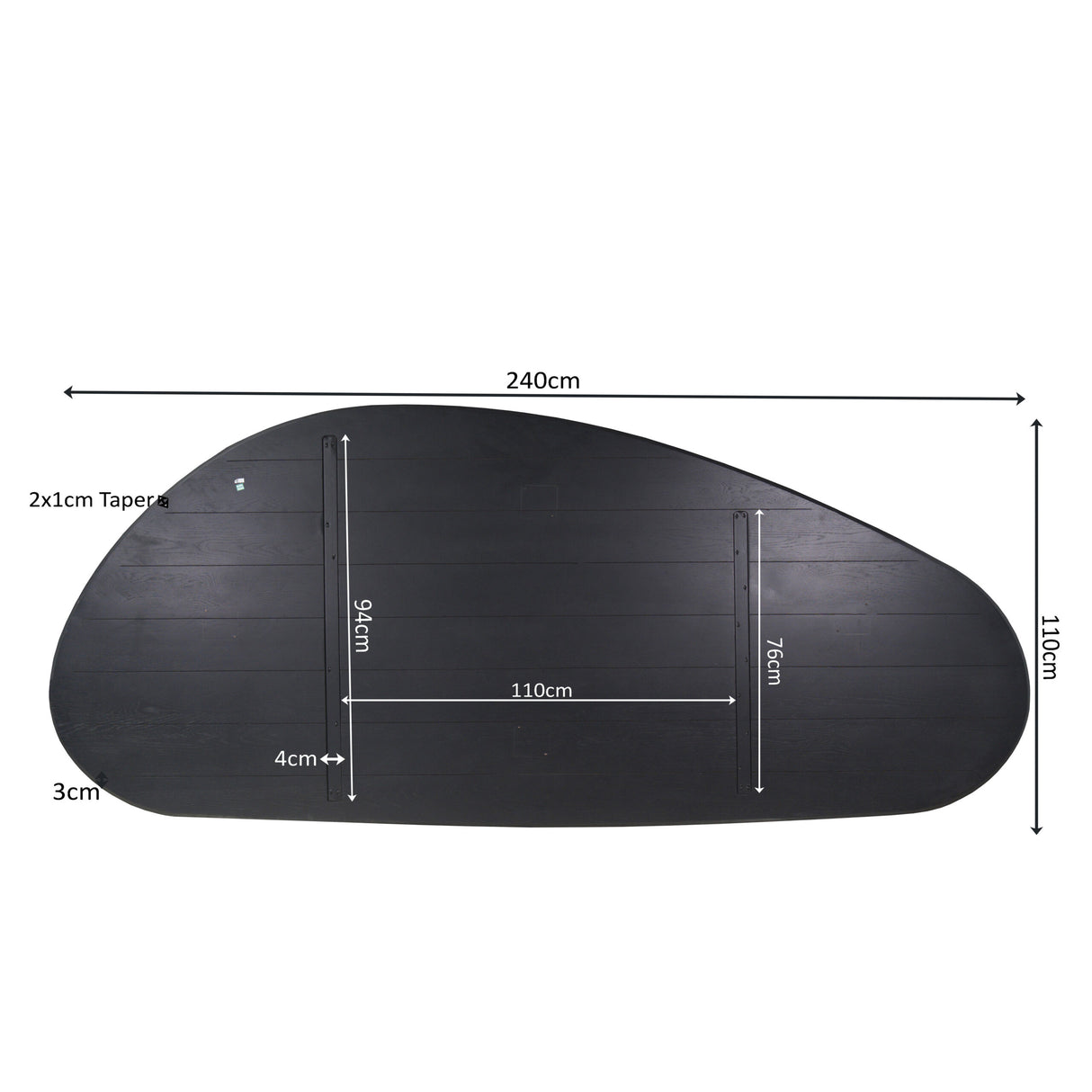Eiken Blad Cloud 240 cm Zwart