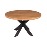 Ronde eettafel - Naturel - Mangohout - 140 cm - Matrixpoot