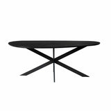 Organische Eettafel - Zwart Europees Eikenhout - 210 cm - Stalen Matrixpoot