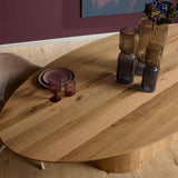 Ovale Eettafel - Naturel Eikenhout - 240 cm - Modern Conisch Onderstel
