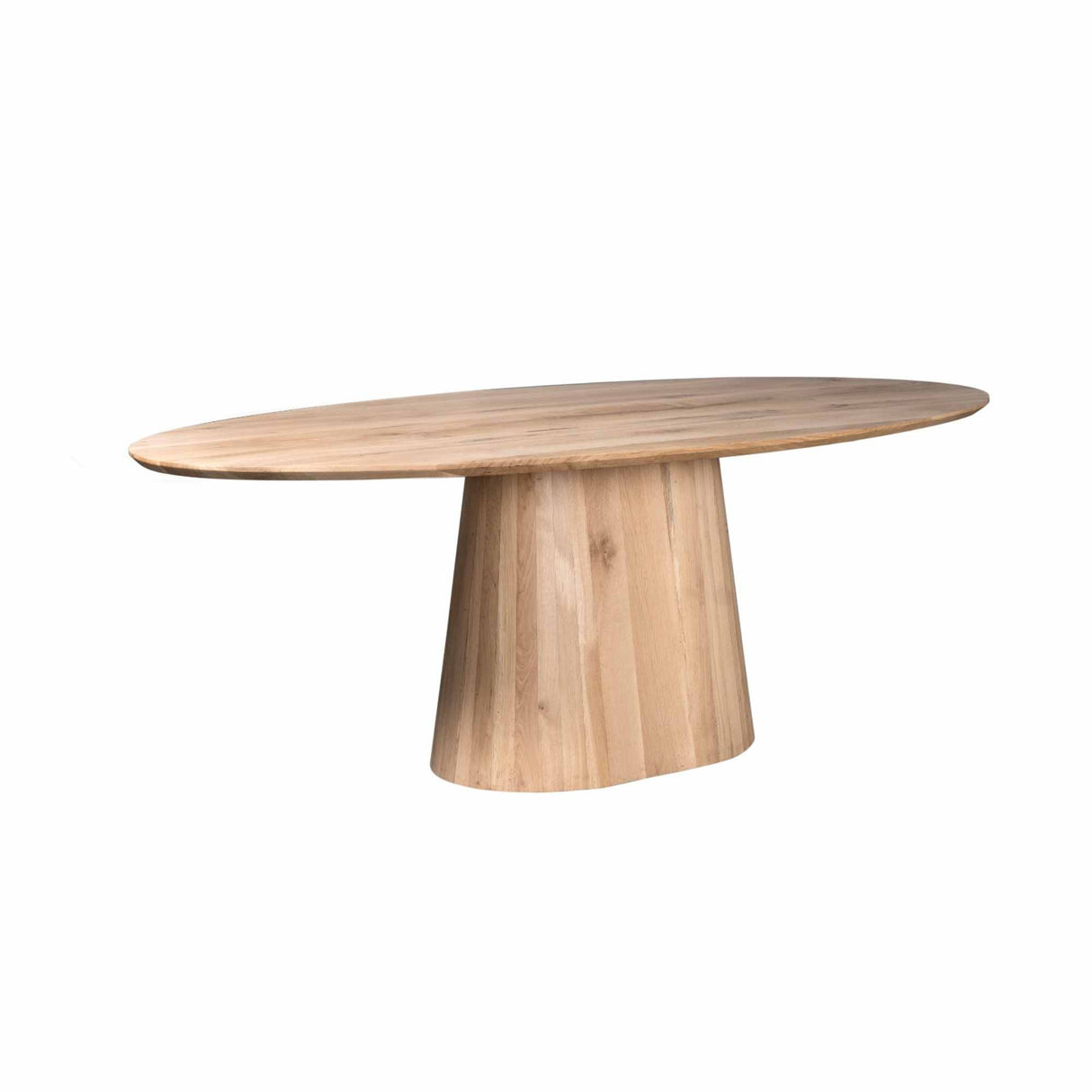 Ovale Eettafel - Naturel Eikenhout - 210 cm - Design Lattenpoot