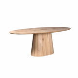 Ovale Eettafel - Naturel Eikenhout - 210 cm - Design Lattenpoot