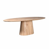 Ovale Eettafel - Naturel Eikenhout - 210 cm - Design Lattenpoot
