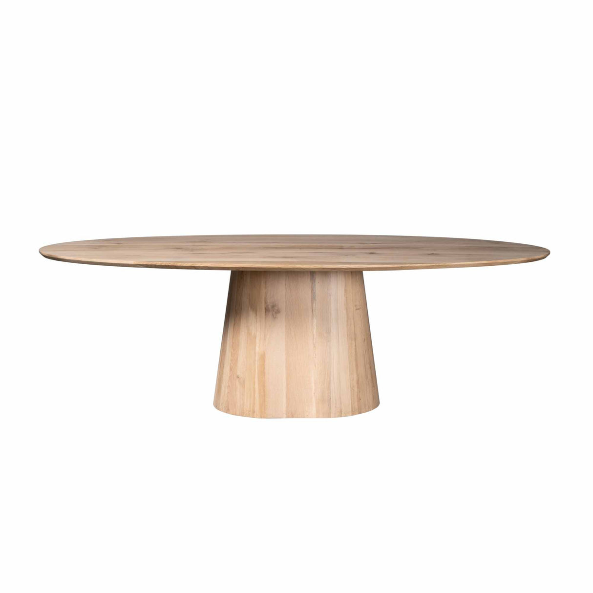 Ovale Eettafel - Naturel Eikenhout - 210 cm - Design Lattenpoot