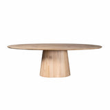 Ovale Eettafel - Naturel Eikenhout - 210 cm - Design Lattenpoot