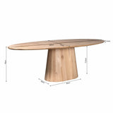 Ovale Eettafel - Naturel Eikenhout - 240 cm - Modern Conisch Onderstel