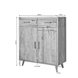 Kabinet - Naturel - Mangohout - 100 cm - 2 Deuren - 1 Lade