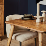 Vierkante Eettafel Naturel Mangohout - 90 cm - Eigentijds Inlegwerk