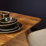 Vierkante Eettafel Naturel Mangohout - 90 cm - Eigentijds Inlegwerk