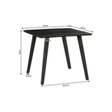 Eettafel - Zwart - Mangohout - 90 cm - Vierkant
