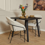 Eettafel - Zwart - Mangohout - 90 cm - Vierkant