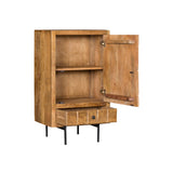 Kabinet - Naturel - Mangohout - 60 cm - 1 Deur - 1 Lade