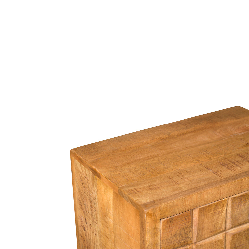 Kabinet - Naturel - Mangohout - 60 cm - 1 Deur - 1 Lade