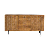 Dressoir - Naturel - Mangohout - Blokpatroon - 160 cm