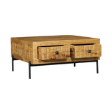 Salontafel - Vierkant - Naturel - Mangohout - 80 cm