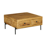 Salontafel - Vierkant - Naturel - Mangohout - 80 cm