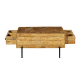 Salontafel - Vierkant - Naturel - Mangohout - 80 cm