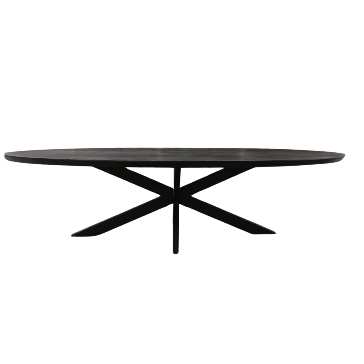 Ovale Eettafel Zwart Mangohout - 240 cm - Matrixpoot
