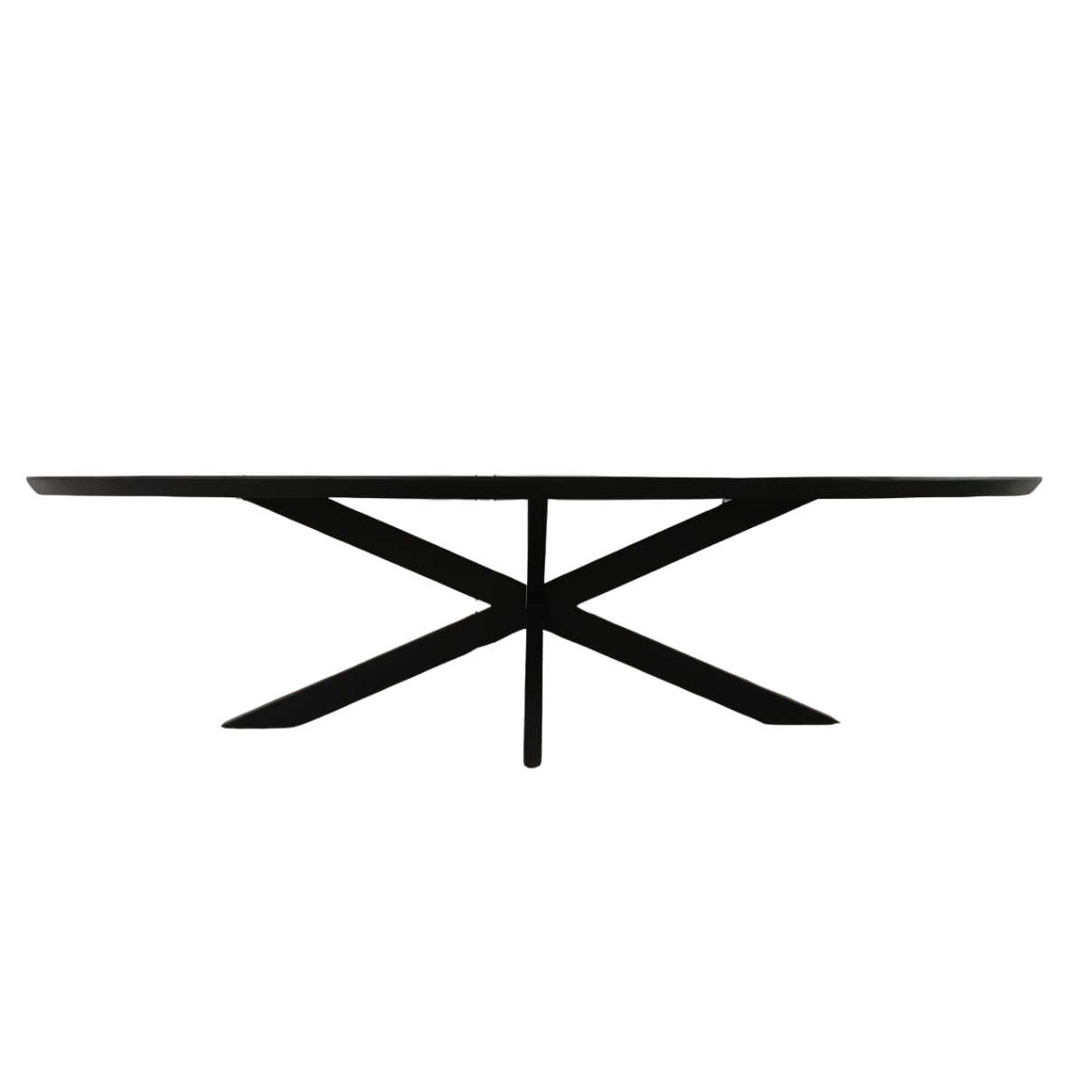 Ovale Eettafel Zwart Mangohout - 210 cm - Matrixpoot
