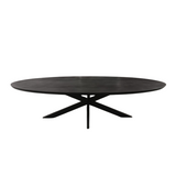 Ovale Eettafel Zwart Mangohout - 160 cm - Matrixpoot