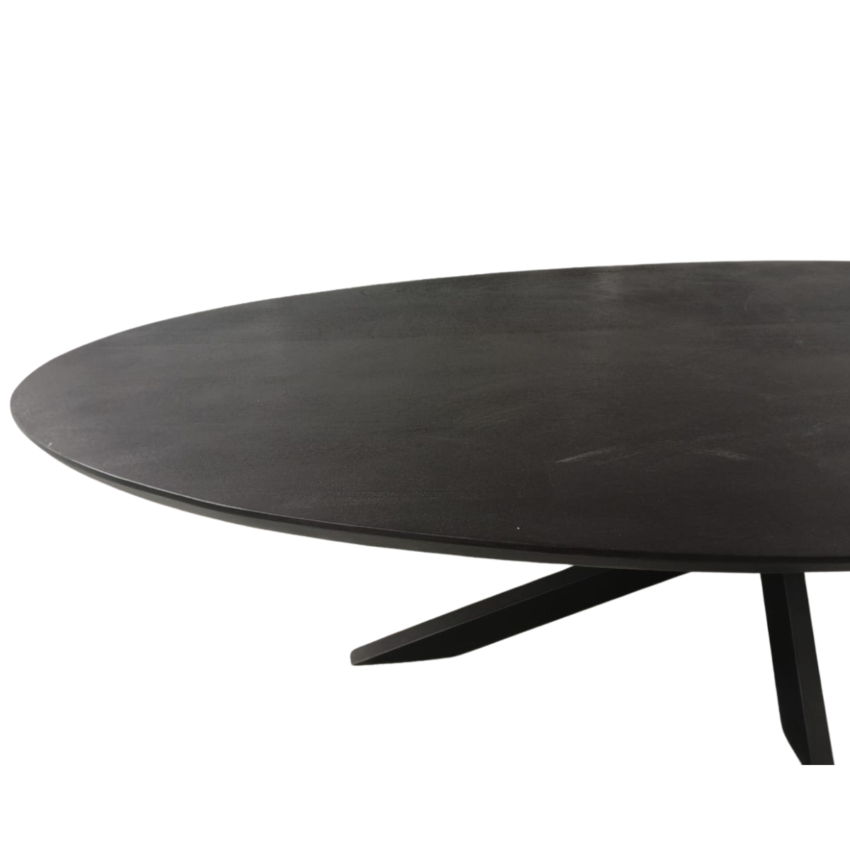 Ovale Eettafel Zwart Mangohout - 210 cm - Matrixpoot