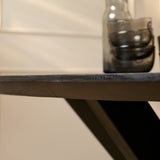 Ovale Eettafel Zwart Mangohout - 180 cm - Matrixpoot