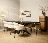 Ovale Eettafel Zwart Mangohout - 300 cm - Matrixpoot