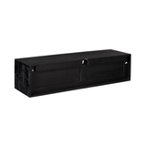 Zwevend Tv-meubel - Zwart Mangohout - 120 cm - 1 Lade & 2 Open Vakken