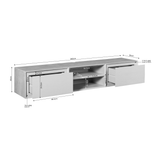 Zwevend Tv-meubel - Zwart Mangohout - 160 cm - 2 Lades & 2 Open Vakken