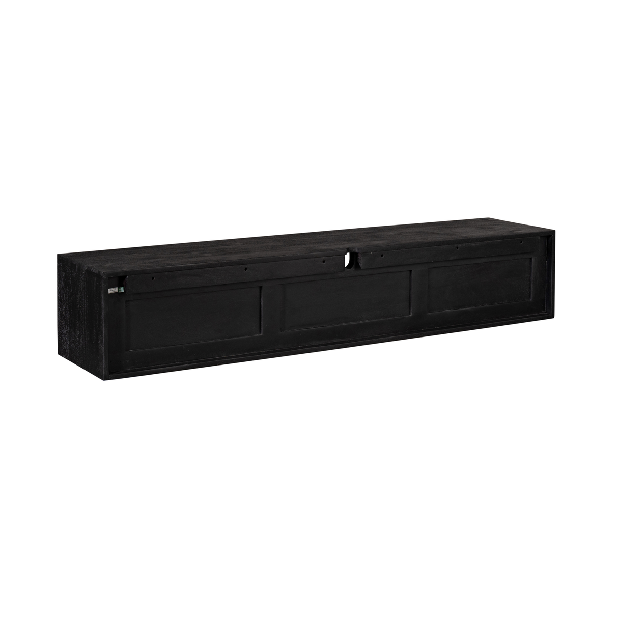 Zwevend Tv-meubel - Zwart Mangohout - 160 cm - 2 Lades & 2 Open Vakken
