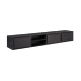 Zwevend Tv-meubel - Zwart Mangohout - 200 cm - 3 Lades & 2 Open Vakken