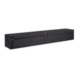 Zwevend Tv-meubel - Zwart Mangohout - 200 cm - 3 Lades & 2 Open Vakken