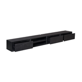 Zwevend Tv-meubel - Zwart Mangohout - 240 cm - 3 Lades & 2 Open Vakken