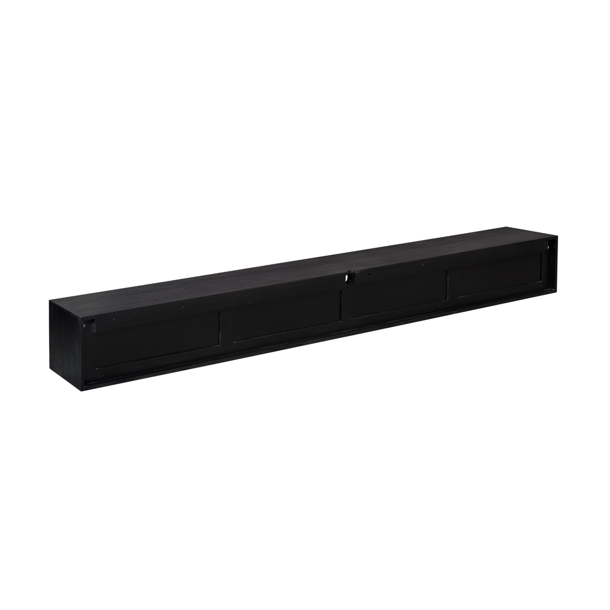 Zwevend Tv-meubel - Zwart Mangohout - 240 cm - 3 Lades & 2 Open Vakken