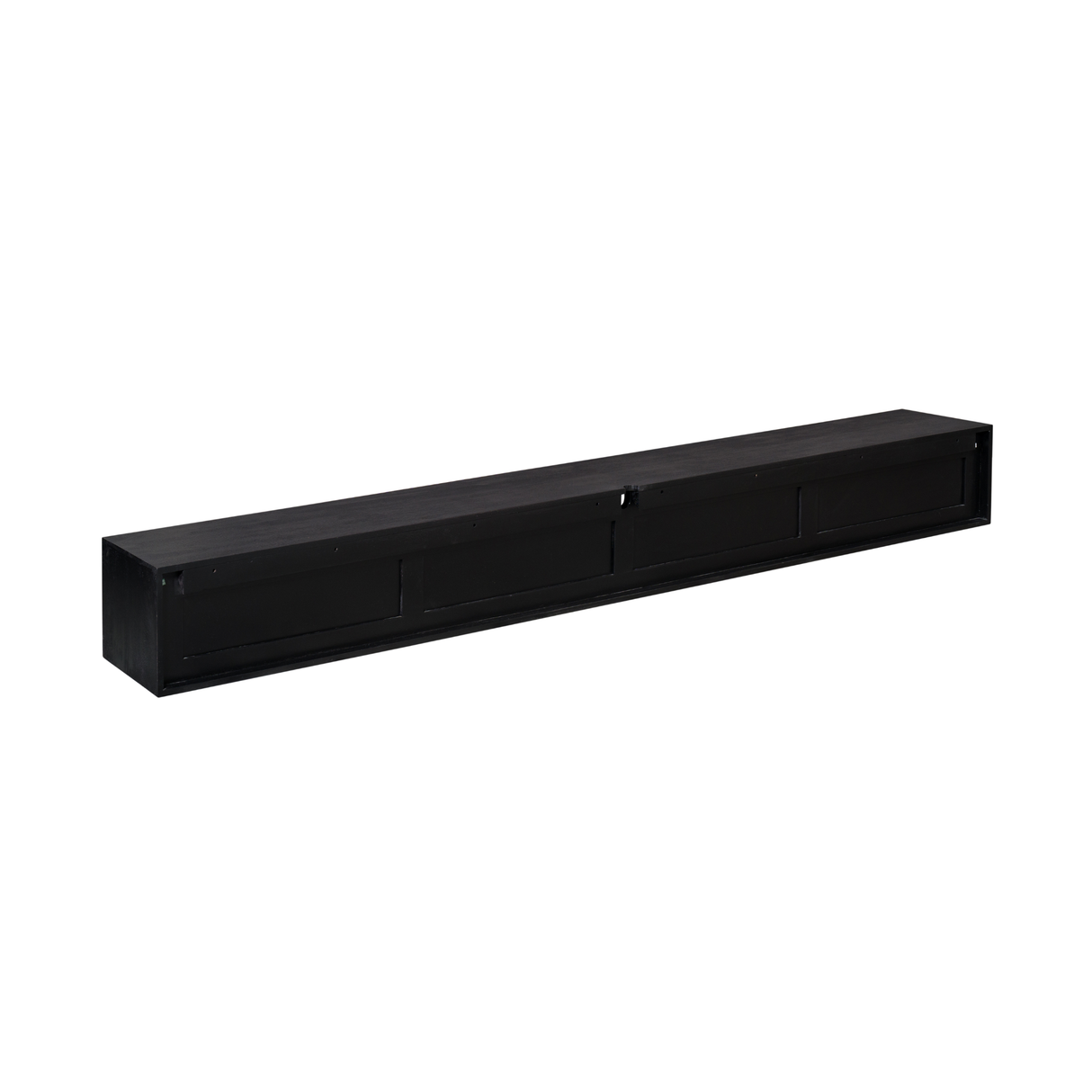 Zwevend Tv-meubel - Zwart Mangohout - 280 cm - 3 Lades & 2 Open Vakken