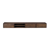 Zwevend TV-meubel - 240 cm - Bruin Mangohout - 3 Laden & 2 Open Vakken