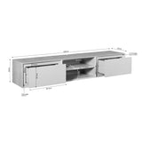 Zwevend Tv-meubel - Zand Mangohout - 160 cm - 2 Lades & 2 Open Vakken