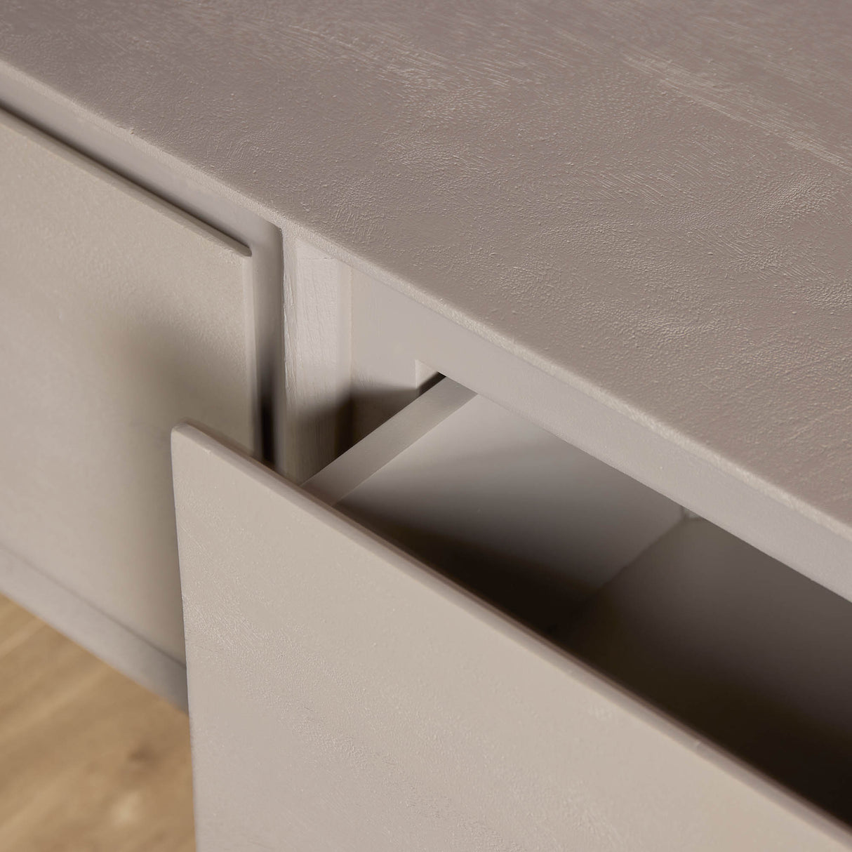 Zwevend Tv-meubel - Taupe Mangohout - 280 cm - 3 Lades & 2 Open Vakken
